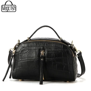

New 2018 Women Handbags Genuine Leather Shoulder Bag Luxury Crocodile Black Color Women Messenger Bags Female Tote Bolsa A2361/l