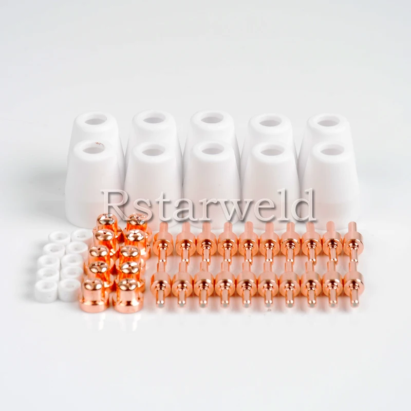 

60pc PT31 LG40 Air Plasma Cutter Cutting Consumable For CUT30 40 50 Consumables Tips Electrodes Cups Ring