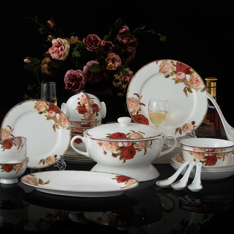 Xiang Jun superior grade bone china tableware suits Jingdezhen Ceramic