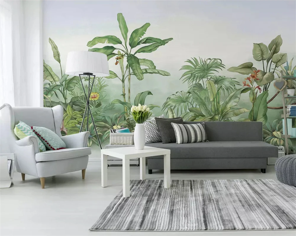 Beibehang пользовательские фото обои 3D большая настенная живопись Настенная палка 3d Ручная роспись растения банановое дерево современные ТВ стены 3d обои