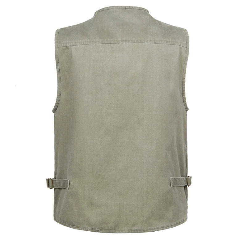 Men's Fantastic Multi Pocket V-Neck Vest Product Show Back