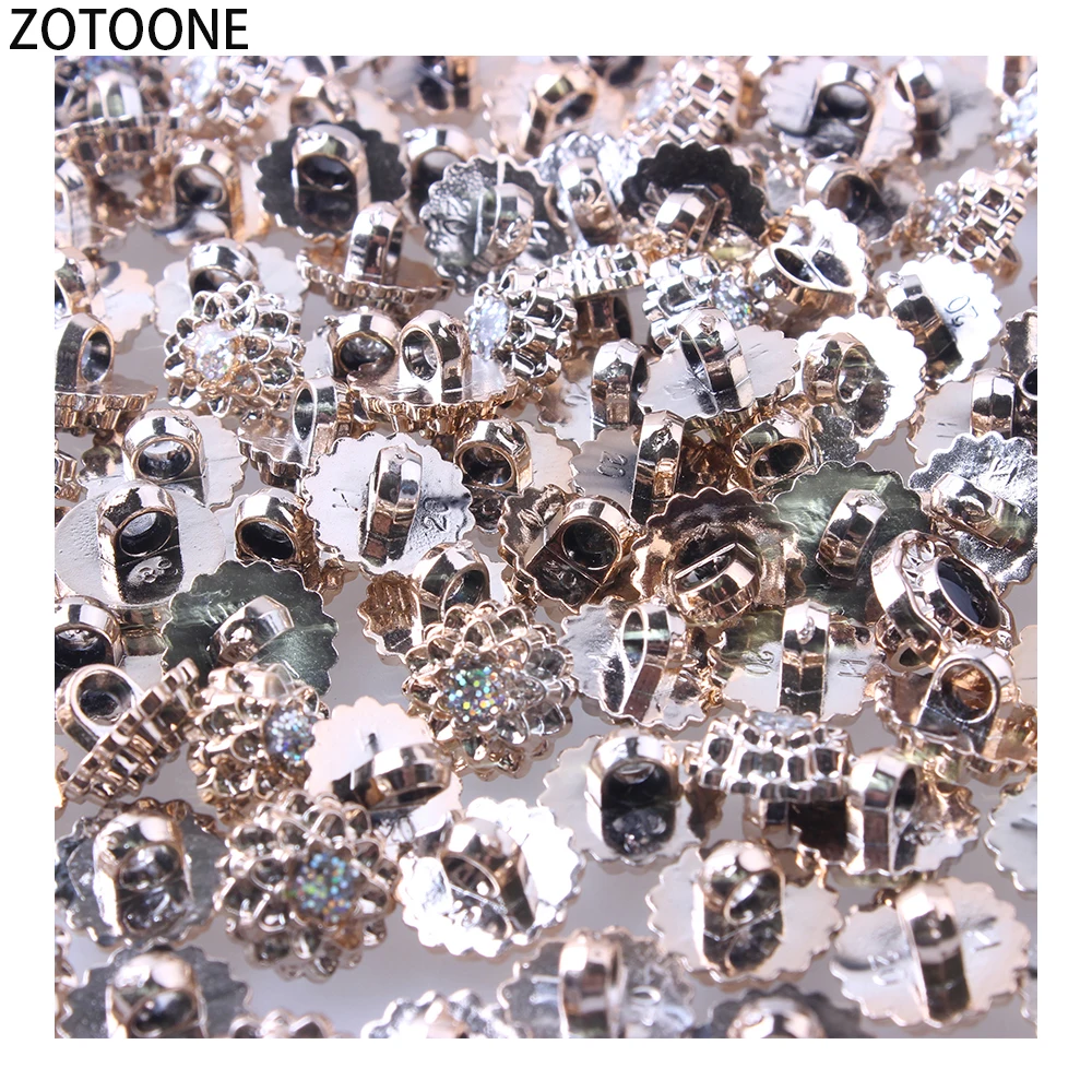 

ZOTOONE 50PCS Shiny Metal Sewing Decorative Buttons for Clothing Coat Button with Rhinestones DIY Applications for Kids' Craft E