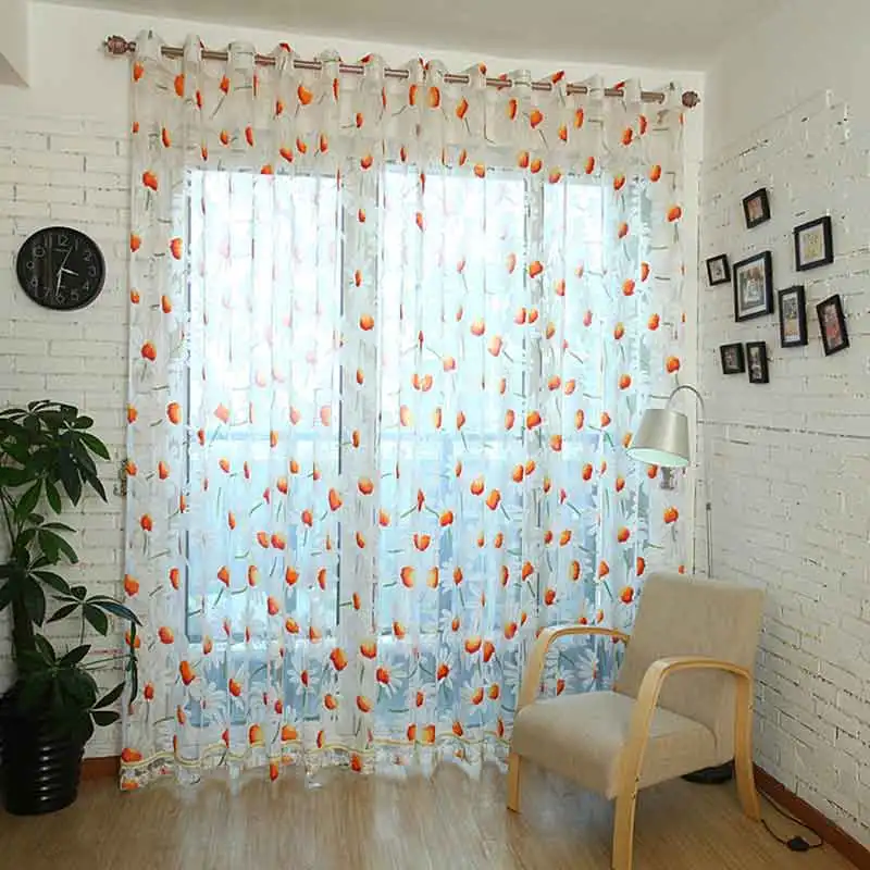 Daisy-Flowers-Tulle-Curtain5w - 