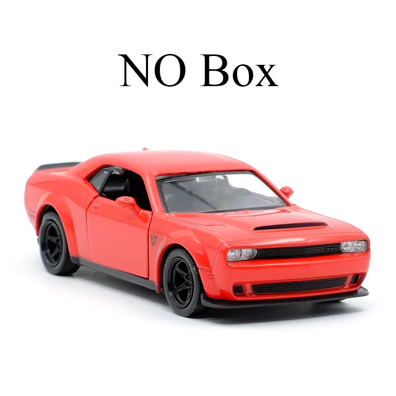 RMZ CITY 1:36 Dodge Challenger SRT Demon Sports Car Alloy Diecast Car Model Toy With Pull Back For Children Gifts Toy Collection - Цвет: Red(no box)