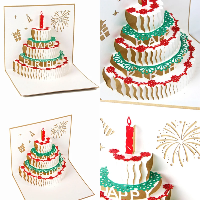 Multi Style 3D Pop Up Card Christmas Birthday Wedding Greeting Card Anniversary Xmas