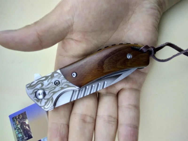 KESIWO карманный складной нож D2 лезвие деревянная ручка кемпинг выживания спасательные ножи Открытый Флиппер EDC кухонный рыболовный нож
