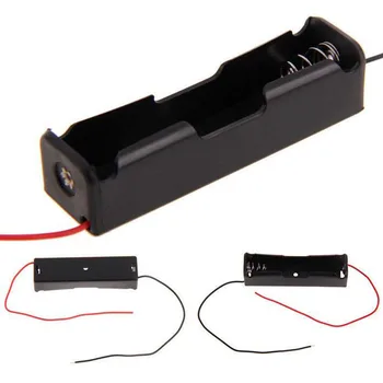 

High Quality Electronic DIY Plastic Black 18650 Battery Holder 3.7V Clip Case With Wire Lead Battery Storage