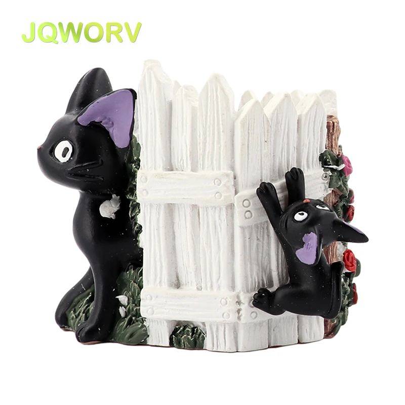 

Creative mini Black cat Succulent green flower pot Micro landscape potted Office Home Garden fairy tale wonderland decoration