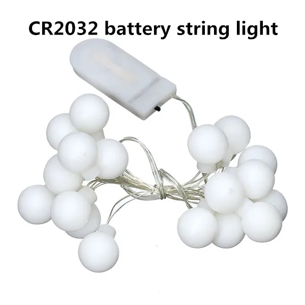 Led Globe string light battery USB fairy tale ball 50Led waterproof bedroom outdoor garden holiday wedding party Christmas - Испускаемый цвет: CR2032battery string