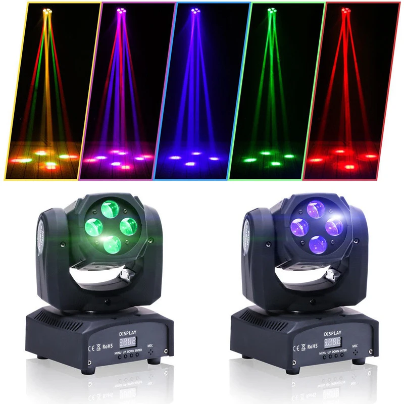 4 светодиодный* 10 Вт RGBW супер луч мыть пятно сценическое оборудование свет для диско DJ DMX проектор перемещение головы освещение