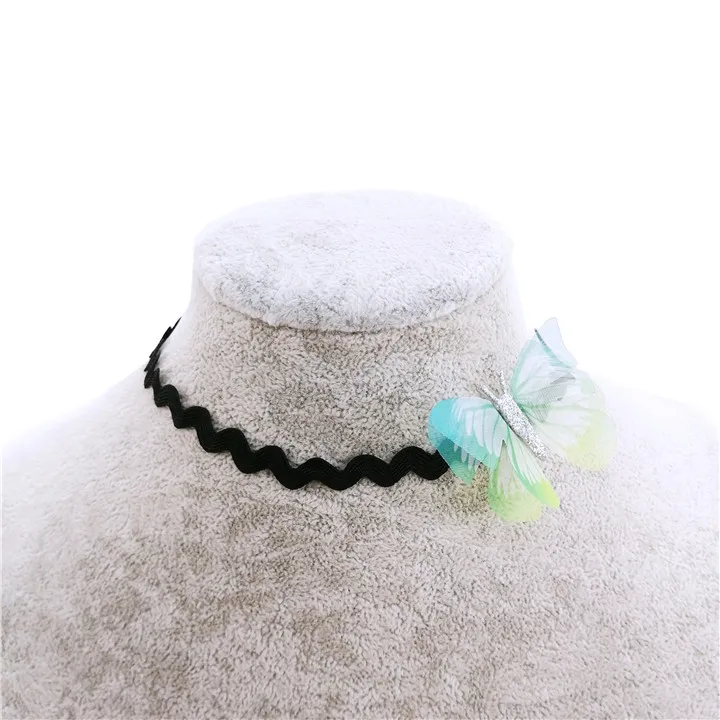 6 10pcs Colorful Butterfly For Wedding Gifts For Guests Lace Choker Necklace Double-Layer Tulle Butterfly Wedding Bridesmaid Decor