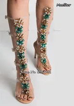 2019 Sexy Pvc Transparent Gladiator Sandals Woman Open Toe T-strap Rhinestone Diamond Clear High Heel Shoes Women Summer Boots girls dressy flower t strap rhinestone high heel sandals