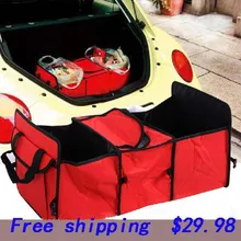 Oxford Cloth Car Trunk Foldable Cooler Bags Storage Bag Blue/Red Store content bag Foldable bag