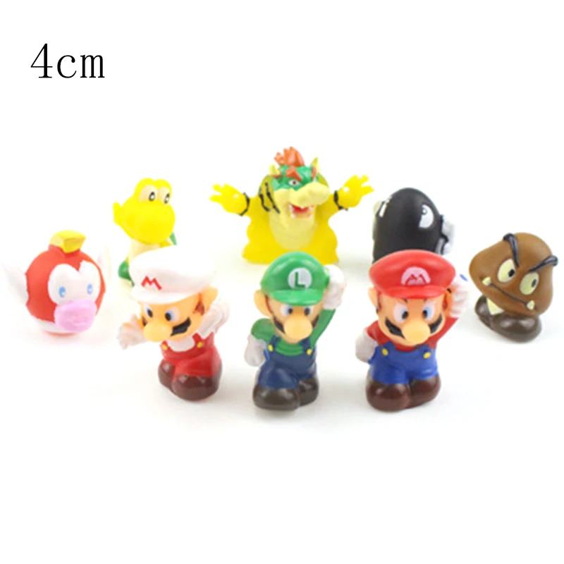 Super Mario Bros figures lot jouet Mario Figure toys Bullet Mushroom Tortoise creative stickers Action Figure 1.3~2.5CM