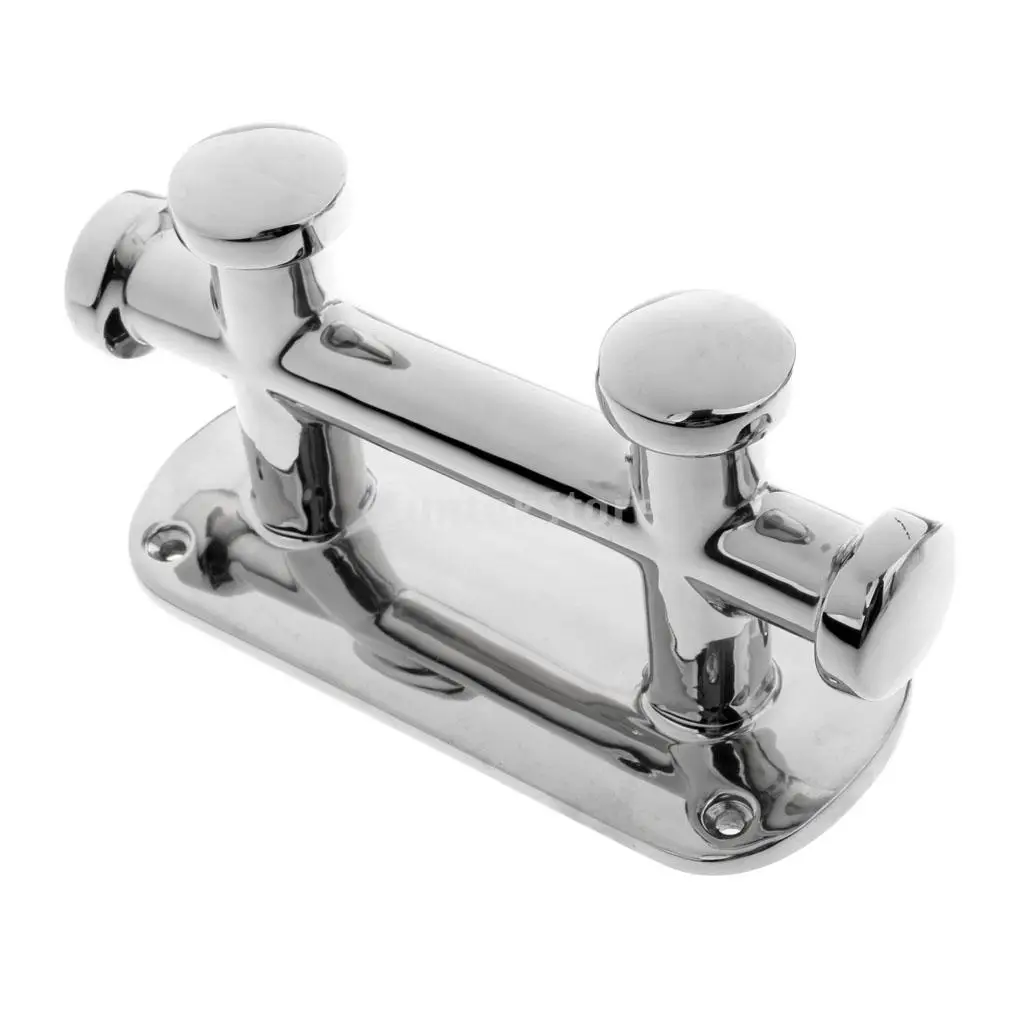 Heavy Duty Yacht Boat Double Cross Bollard Rope Post Cleat Deck Dock Mooring Hardware Polished Marine Grade 316 Stainless Steel