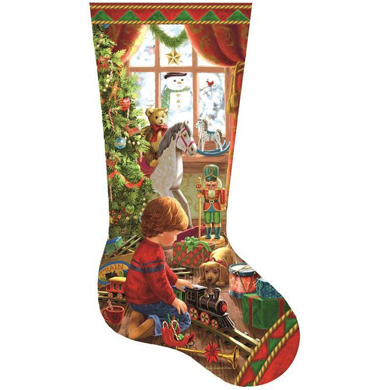 Kaufen GLymg Diy Stickerei Diamant Malerei Kreuz Stich Strass Stickerei Weihnachten Strümpfe Wand Kunst Dekor Christma Hause