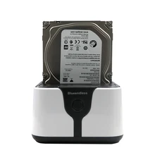 New Dual 2-bay hdd caddy sata & USB3.0 external hard drives Docking Station/Duplicator for 2.5/3.5 sata HDD Read hard disk cases