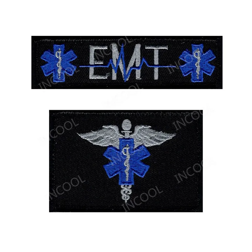 

EMT USA Flag Medic Cross Star Of Life Embroidery Patch Morale Patches Military Combat Tactical Applique Emblem Embroidered Badge