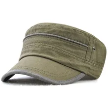 Военная кепка мужская хлопковая армейская шляпа Регулируемая плоская кепка шапки для мужчин сплошной цвет простые повседневные Gorra Militar Bone мужские