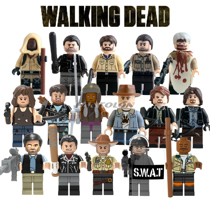 

The Walking Dead Building Bricks Carol Michonne Daryl Dixon Maggie Green Morgan Rick Grimes Negan Mini Bricks Toys For Children