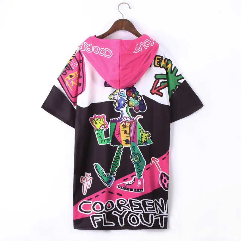 Длинные футболки JUST.BE.NEVER harajuku графические с граффити Розовая пантера хиппи время