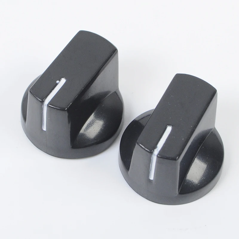 5pcs Black Flat Head Potentiometer Knob Guitar Plastic Caps Control