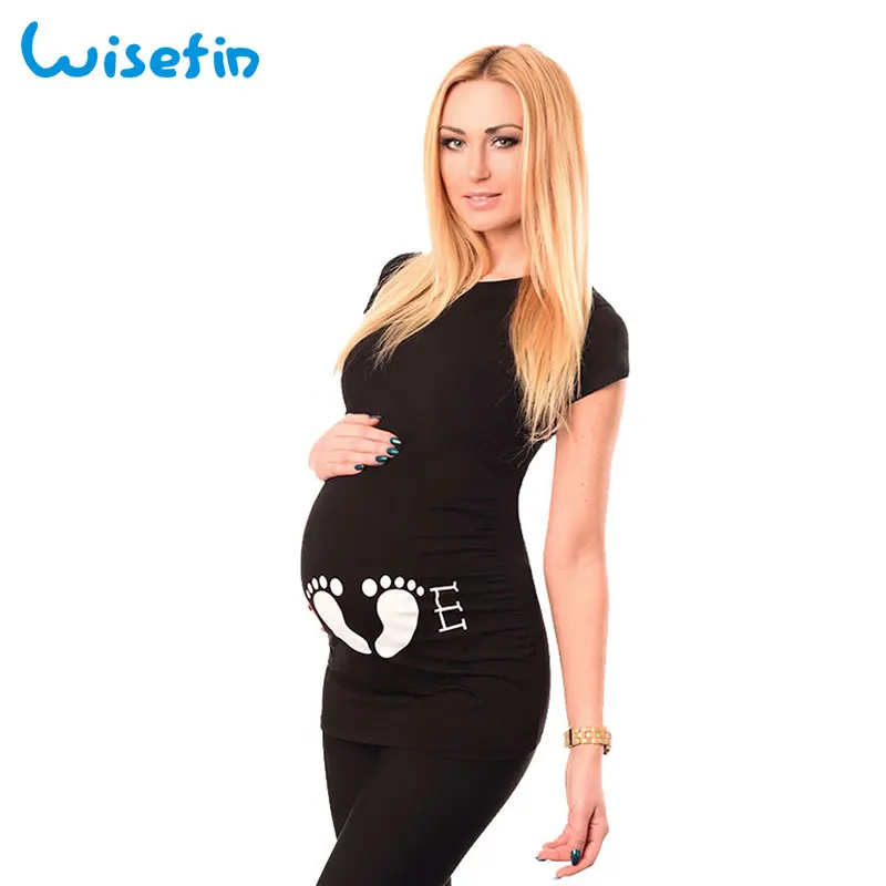 Wisefin Maternity Clothes Women Tops Short Sleeve Pregnant T Shirts Maternity Tee Summer T shirts Funny Pregnancy Clothing Tops
