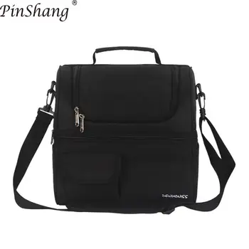 

PinShang Double Layer Lunch Box Waterproof Insulated High Capacity Lunch Bag for Office/School/Picnic/Travel/Camping bags ZK30