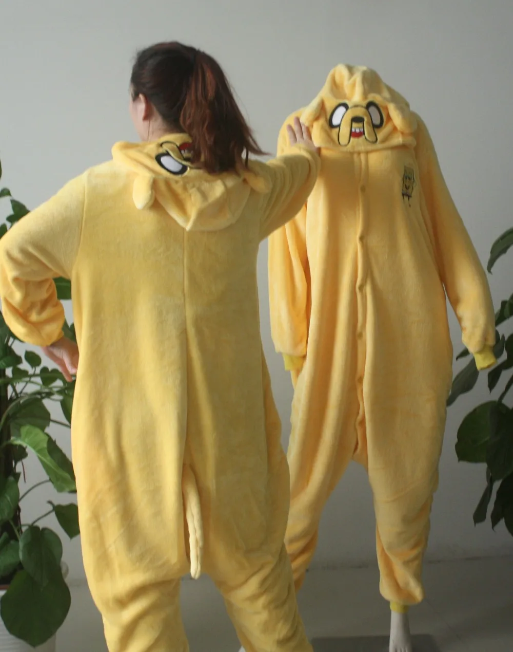 Желтый новый взрослый животное Джек Финн косплей пижамы Onesie костюм Ночная