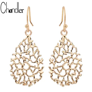 

Chandler Tassel Hollow Waterdrop Dangling Earrings Lovers Gifts Fashion Metal Drop Statement Jewelry Engagement Wedding Luxury