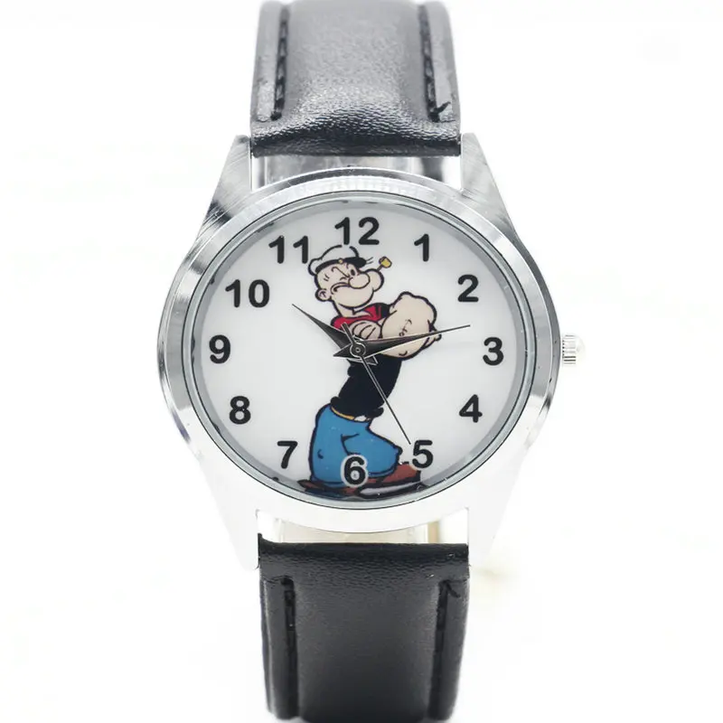 Моряк Папай Explorer Кварц детские спортивные Мода Мультфильм Кожа часы наручные часы для мальчика студентов Рождество часы