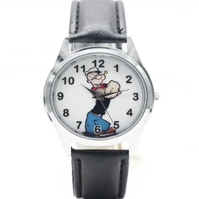 Popeye the Sailor the Explorer Quartz Kids Sports fashion cartoon leather Watch Popeye the Sailor the Explorer Quartz Kids Sports fashion cartoon leather Watch