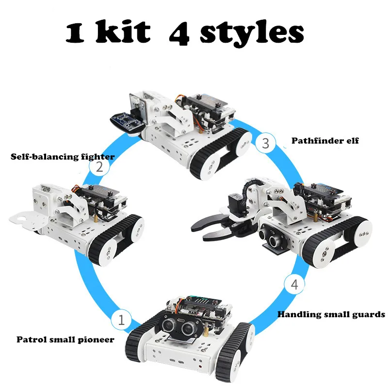 DIY micro: набор интеллектуальных роботов-машин Qtruck/pyton, обучающая программируемая Игрушка robo с четырьмя роботами для управления мобильным приложением