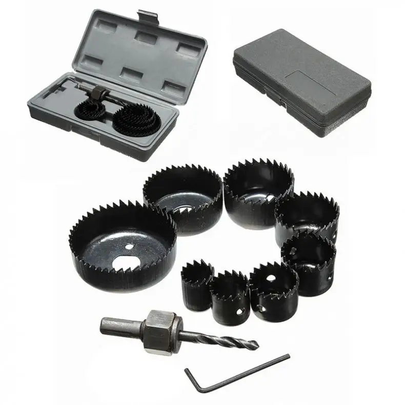 11pc/lot DIY Hole Saw Bit Cutting Set Kit 19 64mm Wood Sheet Metal