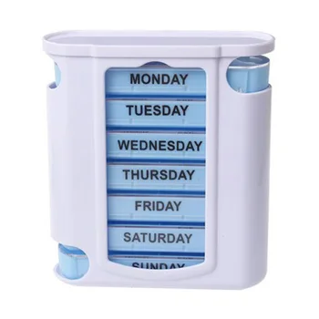

1 Pcs Pill Storage Box Medicine Case 7 Day 28 Compartments Portable Organizer Container XH8Z NO23