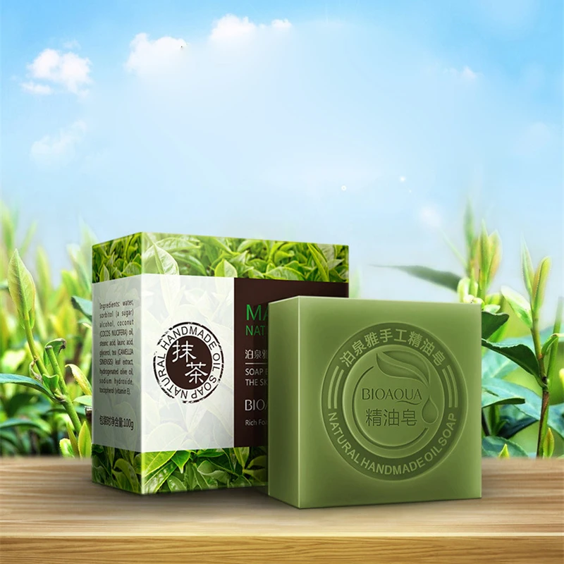BIOAQUA Lavender Bamboo Charcoal Matcha Moisturizing Essential Oil Handmade Soap Deep Cleaning Brighten Skin Face Care Bath Soap BIOAQUA Lavender Bamboo Charcoal Matcha Moisturizing Essential Oil Handmade Soap Deep Cleaning Brighten Skin Face Care Bath Soap