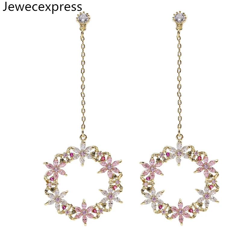 Jewecexpress Bright long zircon pendant earring | Украшения и аксессуары