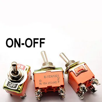 

5pcs/lot Miniature Toggle Switch DPDT 15A 250VAC Mini Switch Lever Switch 4 Pin ON/OFF E-TEN1221