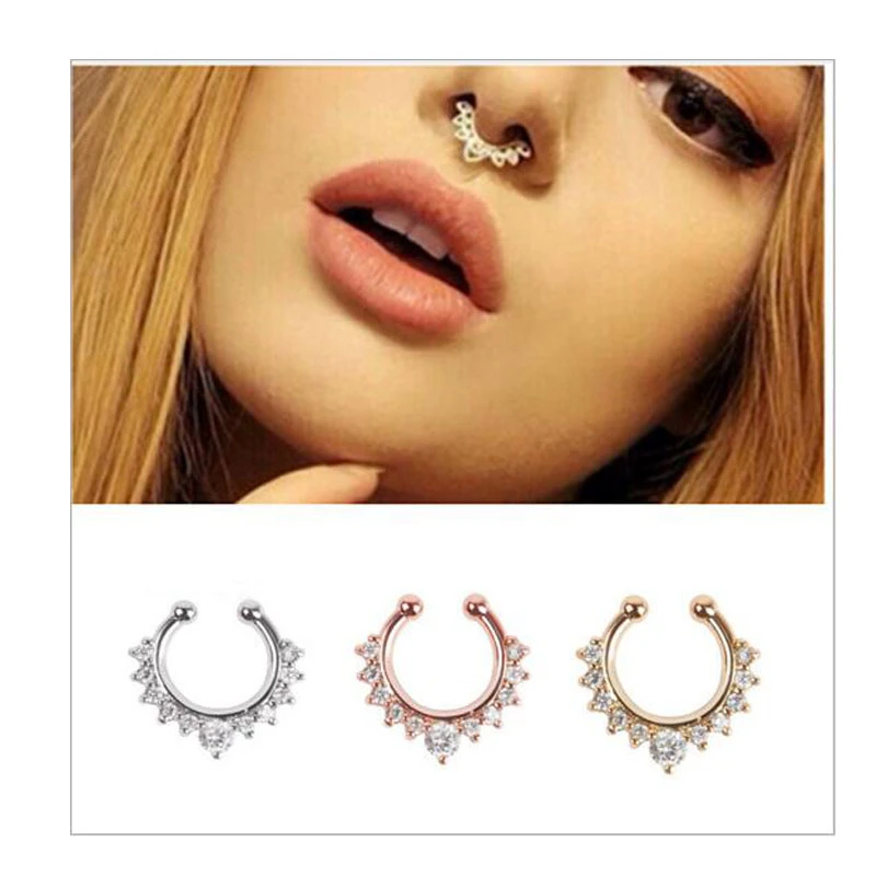 ONESING Magnetic Septum Nose Rings Magnetic Nose Rings for Women Men Horseshoe Faux Fake Septum Nose Hoop Ring 316L Stainless Steel Non Piercing Jewelry