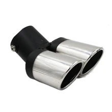 * DSYCAR Universal Car Modification Grilled black Stainless Steel 1 to 2 Dual Pipe Exhaust pipe Tip Muffler covers Car styling