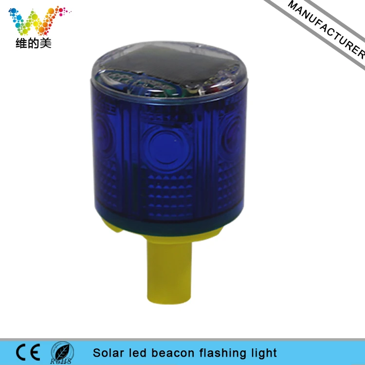 WDM iLED Solar Powered Easy Installment Warning Flashing Beacon Strobe Light Blue construction site solar powered red amber blue safety warning flashing light