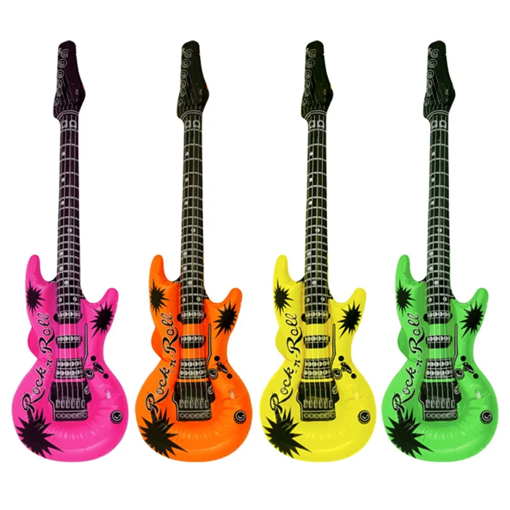 

New Cool Funny Fashion Children PVC Inflatable Toy For Air Filler Guitar Shape Birthday Beach Rock Party Toys Accessories