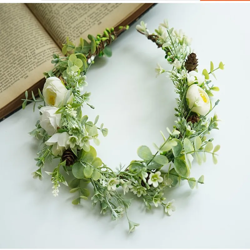 

Fresh Bride Pineal Garland Headwear Holiday Hair Decoration Photograph Wedding Wedding Photograph Accessories Free Shipping