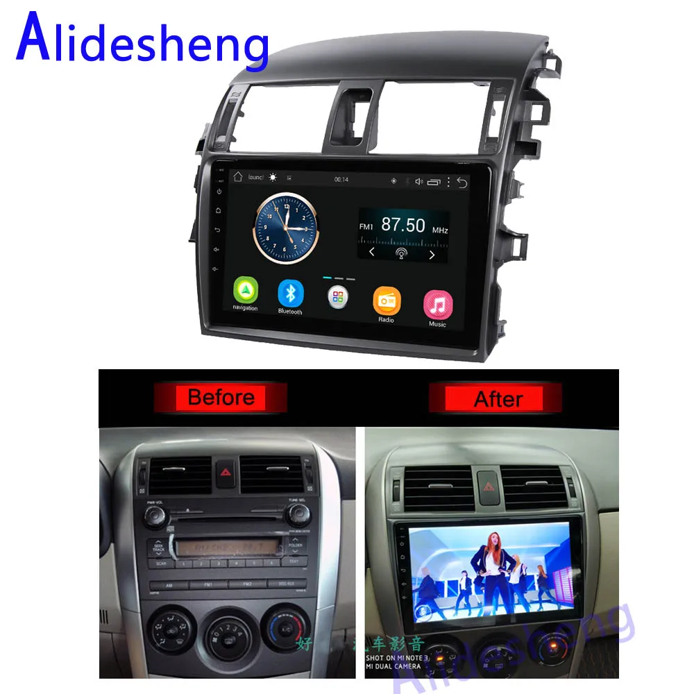 2din 2.5D Android 8,1 Автомобильный мультимедийный dvd-плеер для Защитные чехлы для сидений, сшитые специально для Toyota Corolla 2007 2008 2009 2010 2011 2012 2013 автомобиль радио gps навигации