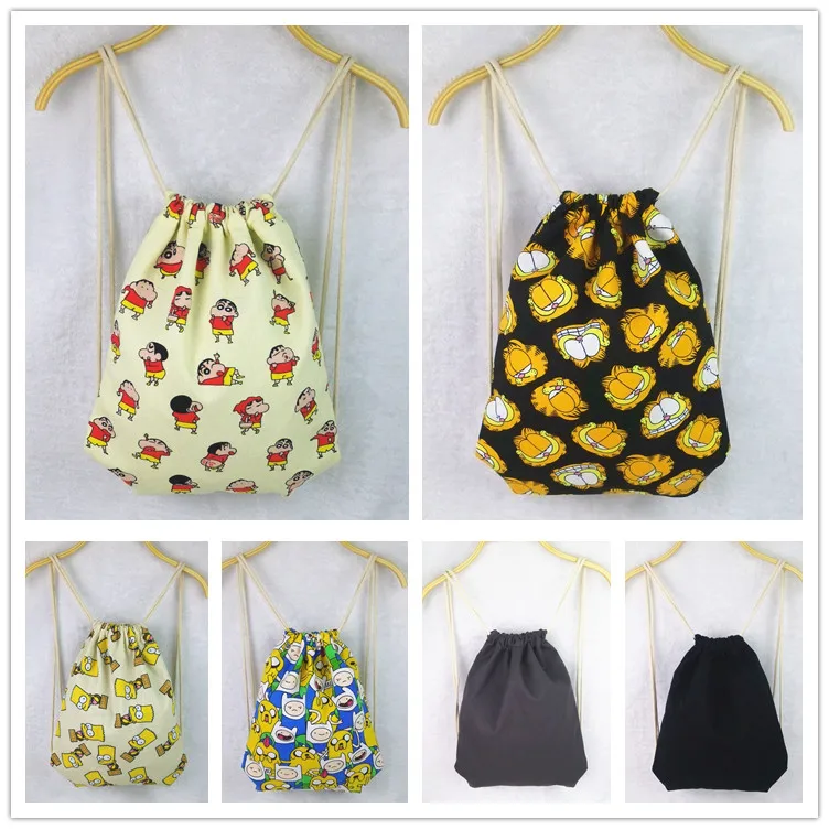 

IVYYE The Simpsonss Fashion Canvas Backpacks Cartoon Drawstring Backpack Casual String Bags shopping Knapsack Unisex New