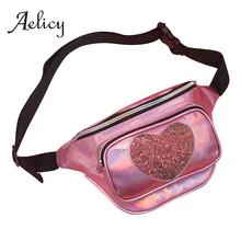 Aelicy Лазерная Яркая кожаная нагрудная сумка женская модная сумка "Почтальон" на ремне женская сумка через плечо конфетный цвет для девочек с карманом на талию