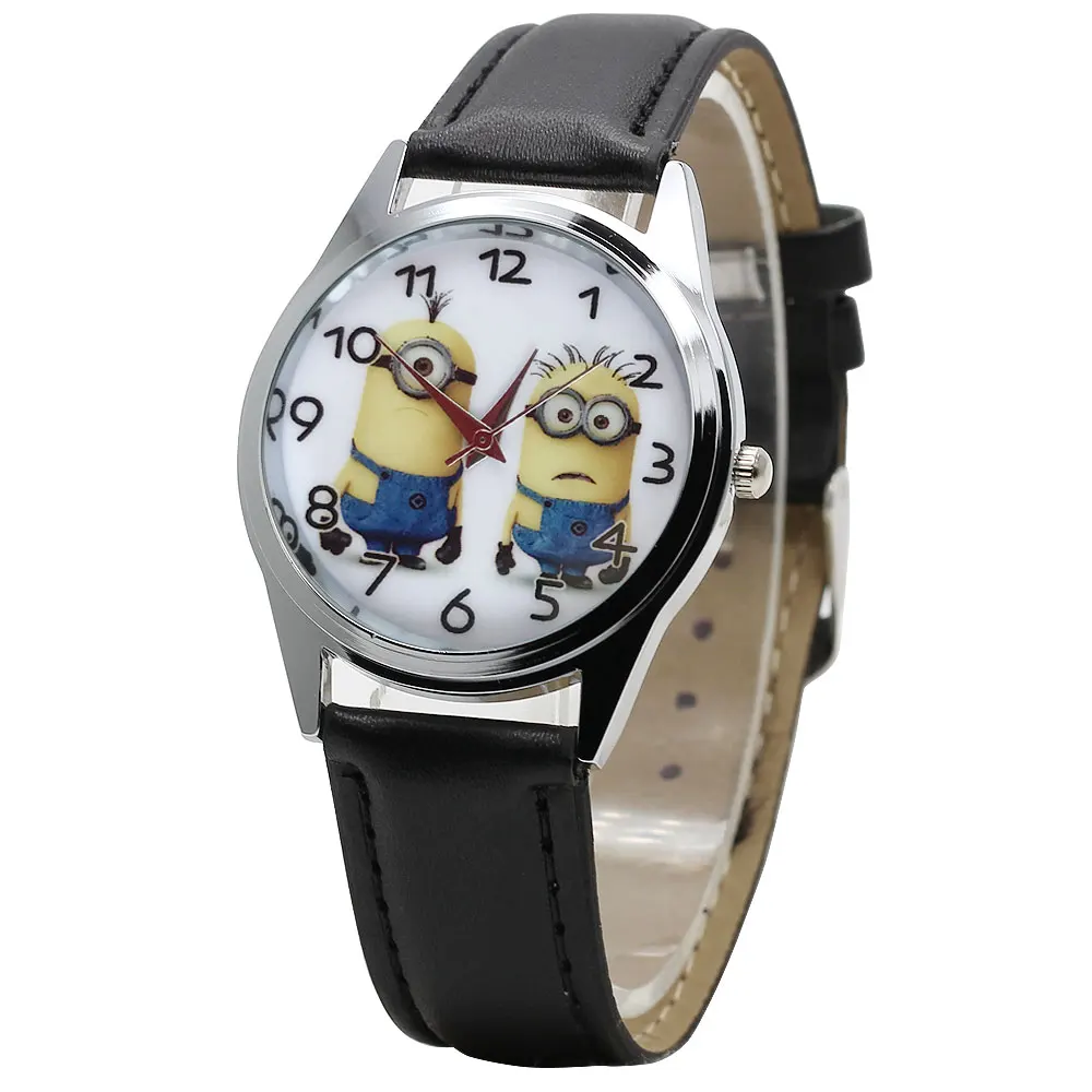

2018 hot Cartoon Eyes Despicable Me Minion Cartoon Watch Precious Milk Dad Cute Child Clock Baby Kid Quartz Watch Girl Boy