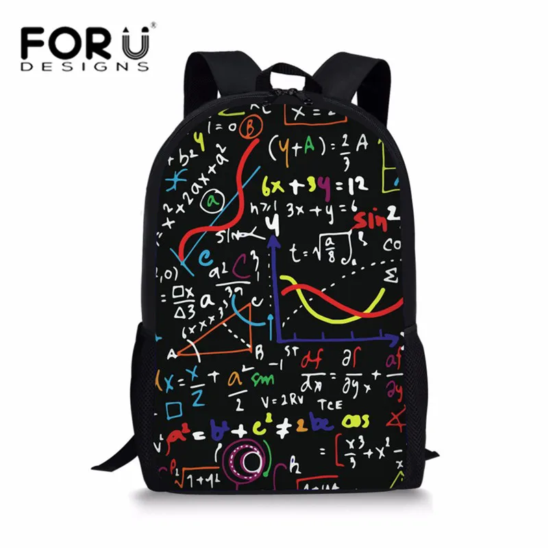 

FORUDESIGNS Primary School Bags Backpack for Teenager Science Math Printing Schoolbag Girls Boys Large Shoulder Book Bag Bolsa