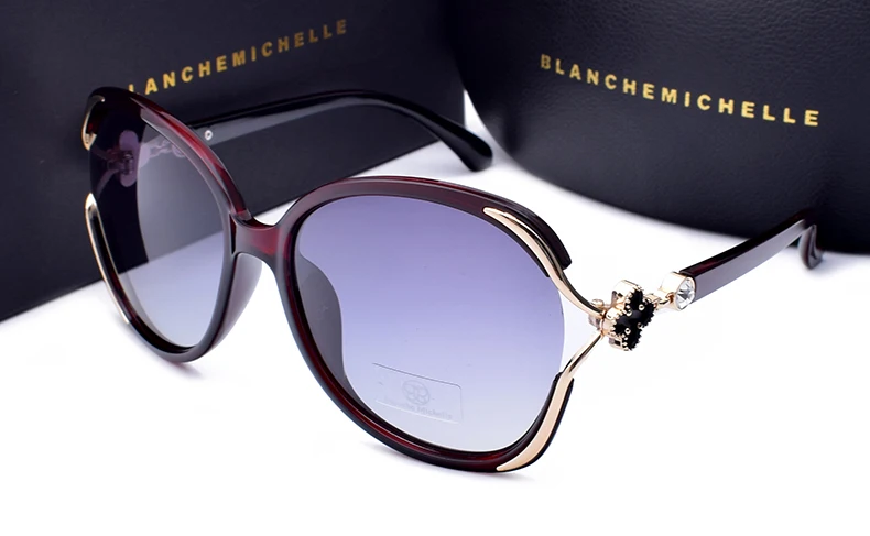 Blanche Michelle Fashion Oversized Polarized Sunglasses Women UV400 Brand Gradient lens Sun Glasses oculos With Box