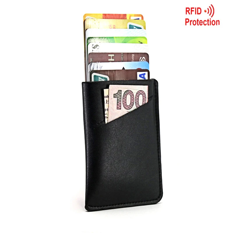 

Bycobecy 2019 Business Unisex Leather Wallet Slim Anti Rfid Protection Bank Credit Card Case Driver License Porta Tarjetas Pouch